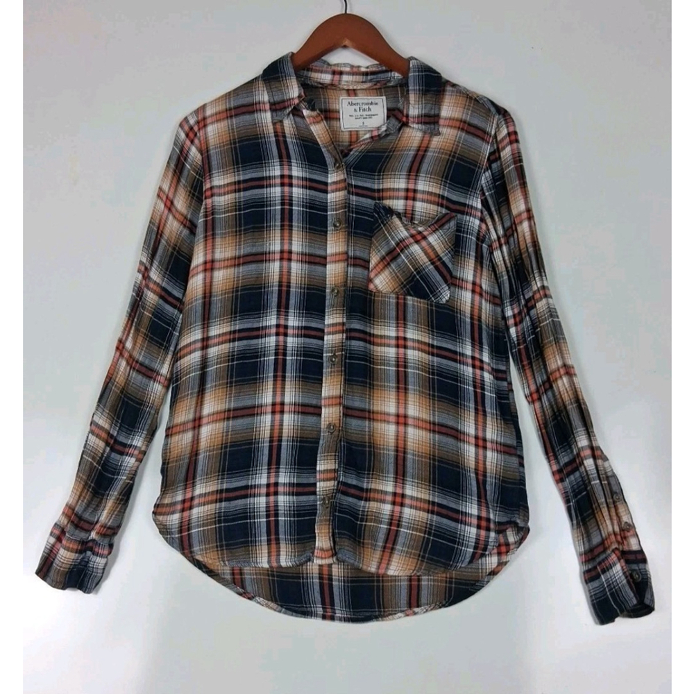 Abercrombie & Fitch Cowgirl Fall 90s Women Sm Soft Flannel Button Up LS Shirt